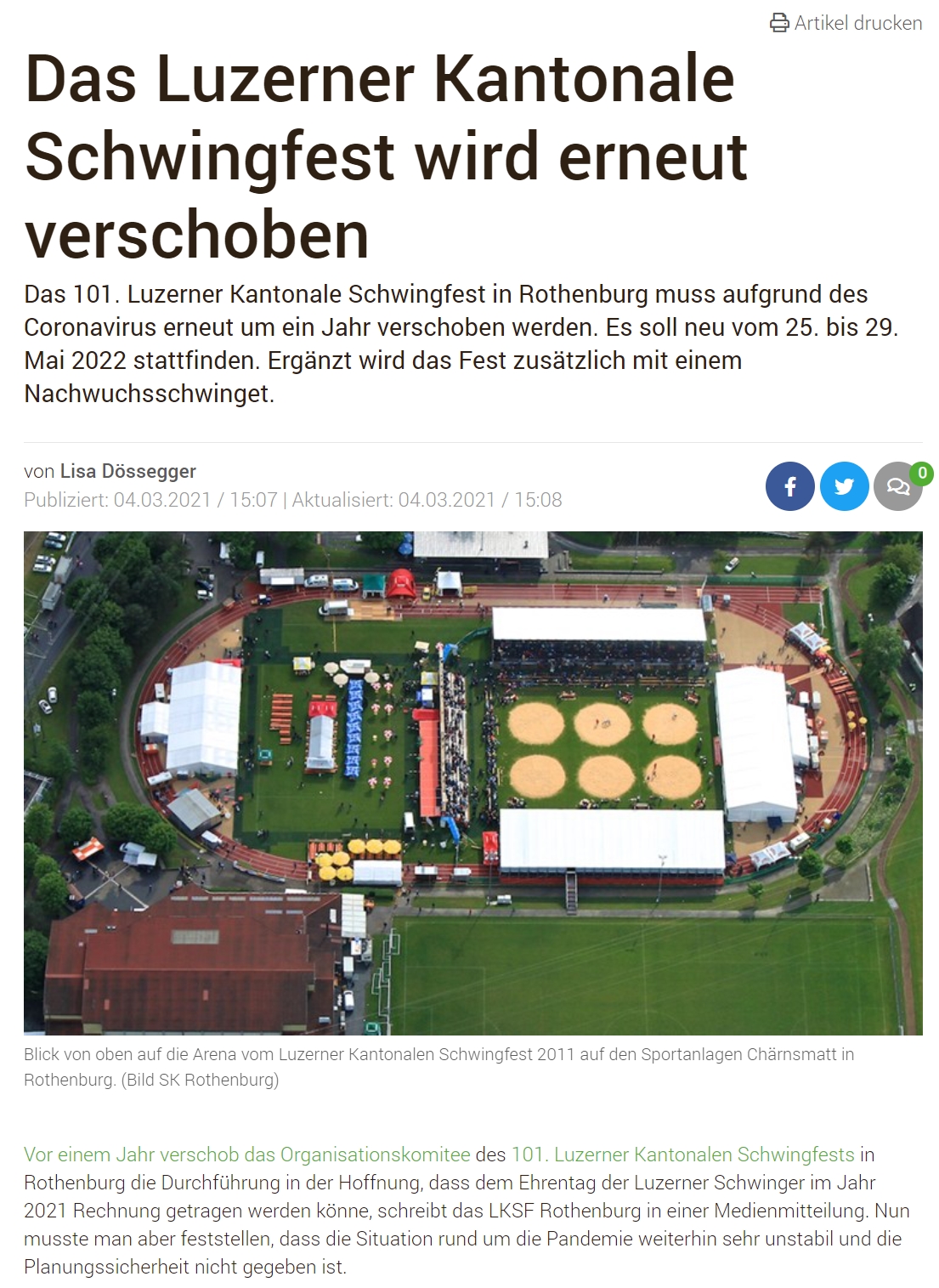 Luzerner Kantonales Schwingfest ist verschoben _ BauernZeitung
