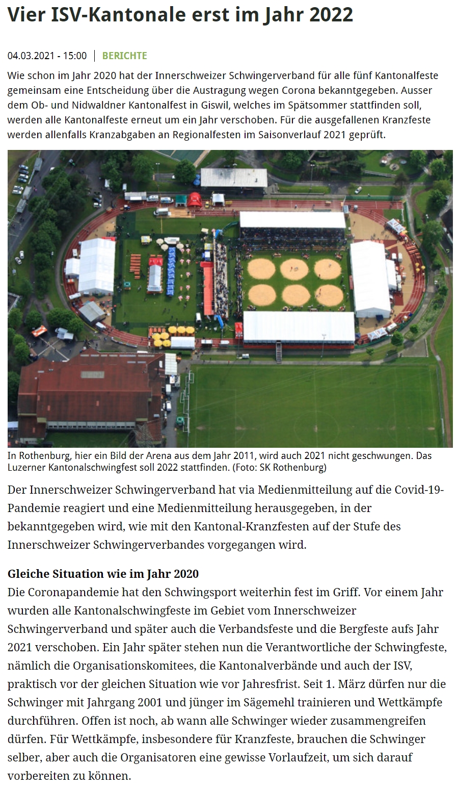 Vier ISV-Kantonale erst im Jahr 2022